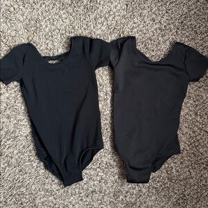 Black Short Sleeve Leotards